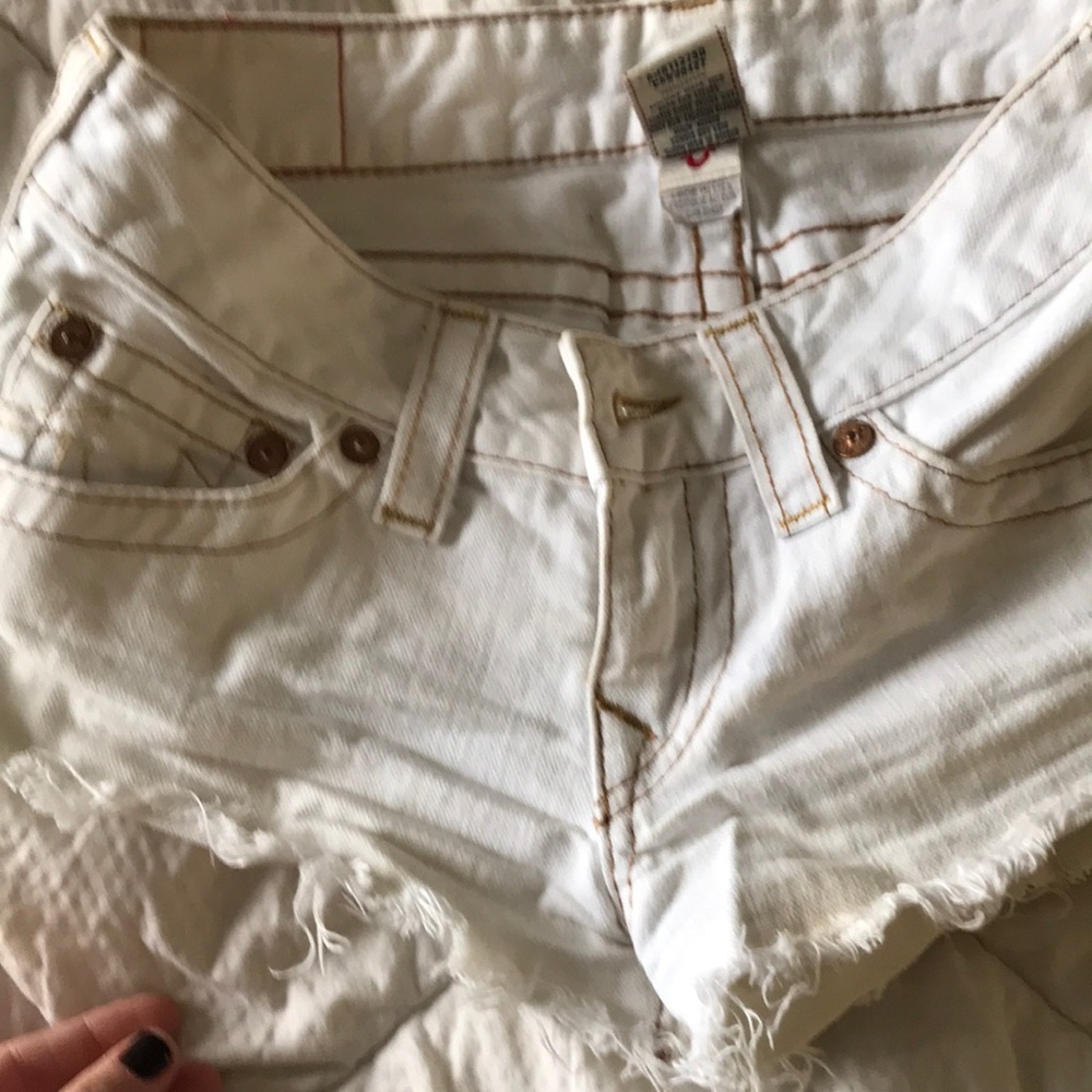 True religion white Demi shorts